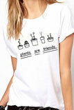 Florcoo Round Neck Cute Print T-shirt
