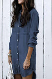 Florcoo Loose Button Design 4 Colors Denim Dress（4 colors）
