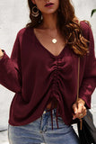 Florcoo v Neck Loose Knit Sweater