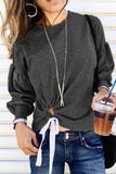Florcoo Round Neck Long Sleeve Tops
