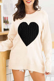 Florcoo Loose Heart Shaped Sweater (3 Colors)
