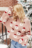 Florcoo Casual Loose Round Neck Santa Sweater