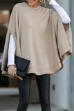 Florcoo Cape Loose Crew Neck Tops