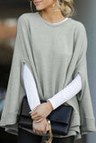 Florcoo Cape Loose Crew Neck Tops