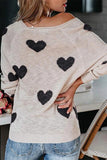 Florcoo Loose V-Neck Love Knitted Sweater(5 colors)