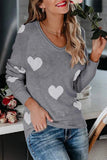 Florcoo Loose V-Neck Love Knitted Sweater(5 colors)