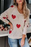 Florcoo Loose V-Neck Love Knitted Sweater(5 colors)