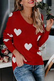 Florcoo Loose V-Neck Love Knitted Sweater(5 colors)