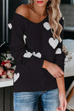 Florcoo Loose V-Neck Love Knitted Sweater(5 colors)