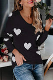 Florcoo Loose V-Neck Love Knitted Sweater(5 colors)