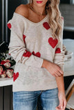 Florcoo Loose V-Neck Love Knitted Sweater(5 colors)