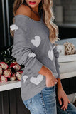Florcoo Loose V-Neck Love Knitted Sweater(5 colors)