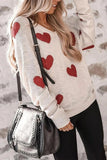 Florcoo Loose V-Neck Love Knitted Sweater(5 colors)