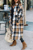 Florcoo Lapel Plaid Coat Tops