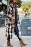 Florcoo Lapel Plaid Coat Tops