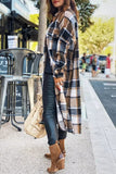 Florcoo Lapel Plaid Coat Tops