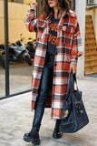 Florcoo Lapel Plaid Coat Tops