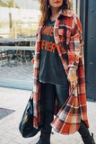 Florcoo Lapel Plaid Coat Tops