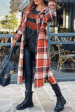 Florcoo Lapel Plaid Coat Tops