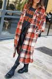 Florcoo Lapel Plaid Coat Tops