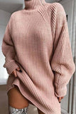 Florcoo Loose High Neck Striped  Mini Dress
