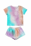 Florcoo Tie-dye Round Neck Two-Pieces Set