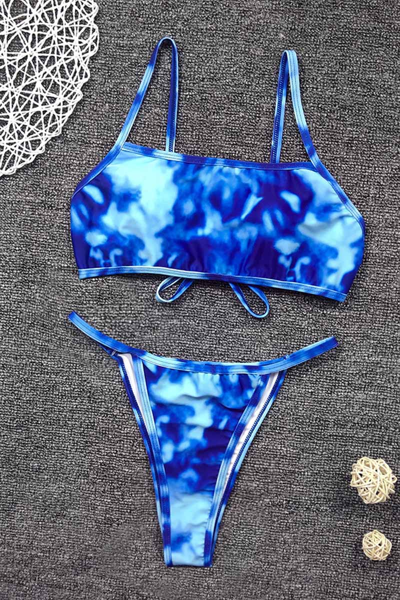 Florcoo Tie-dye Print Bikini Set (2 Colors )
