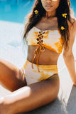 Florcoo Bandage Light Yellow Bikini Set