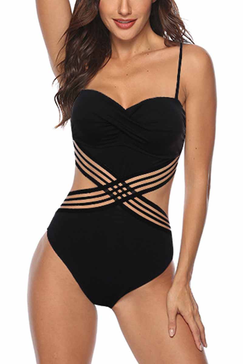 Florcoo Black Sexy Backless Ladies Swimsuit