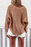 Florcoo Striped V-neck Cardigan Knit Sweater（4 colors）