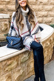 Florcoo Knitted Contrast Tassel Cloak