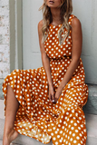 Florcoo Polka Dot Round Neck Dress（5 colors）