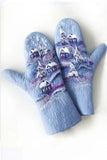 Florcoo Cashmere Thick Printed Winter Warm Christmas Gloves