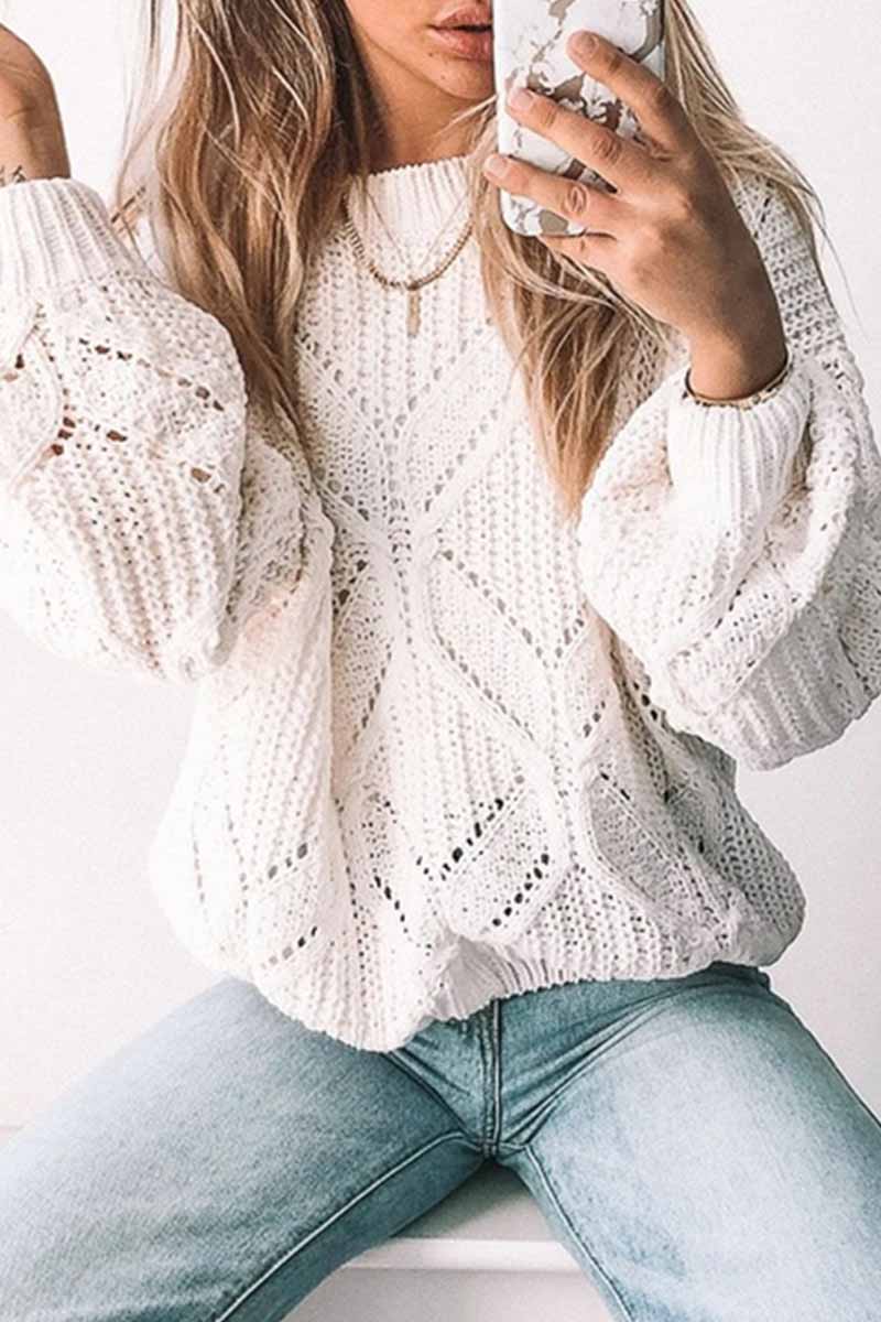 FLorcoo Loose Round Neck Knitted Sweater(5 Colors)