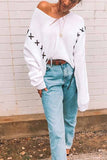 Florcoo Solid Color V-Neck Loose Knit Sweater