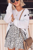 Florcoo Solid Color V-Neck Loose Knit Sweater